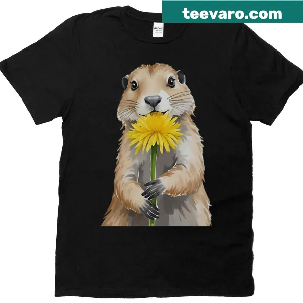 Watercolor prairie dog illustration on Badlands National Park t-shirt
