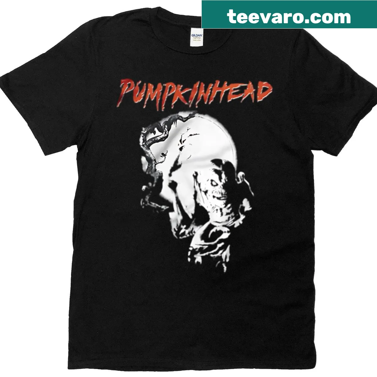 Vintage-style t-shirt featuring Pumpkinhead 1988 horror movie imagery — on a men's t-shirt