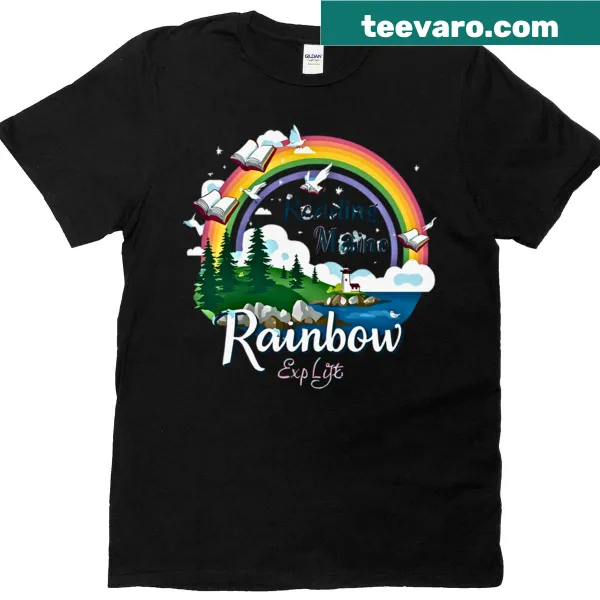 T-shirt featuring cute graphic inspired by Reading Rainbow for kids.