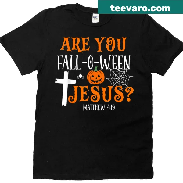 Playful T-shirt with retro fall religious text