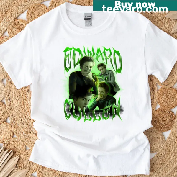 Illustrated T-shirt with retro vampires and wolves in a romantic theme