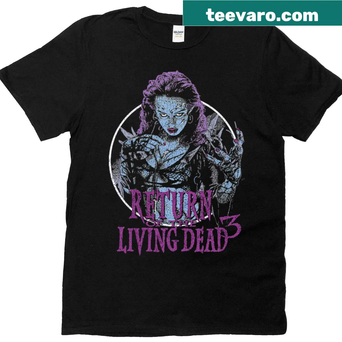 Vintage-style t-shirt featuring undead character from Return of the Living Dead — on a men's t-shirt