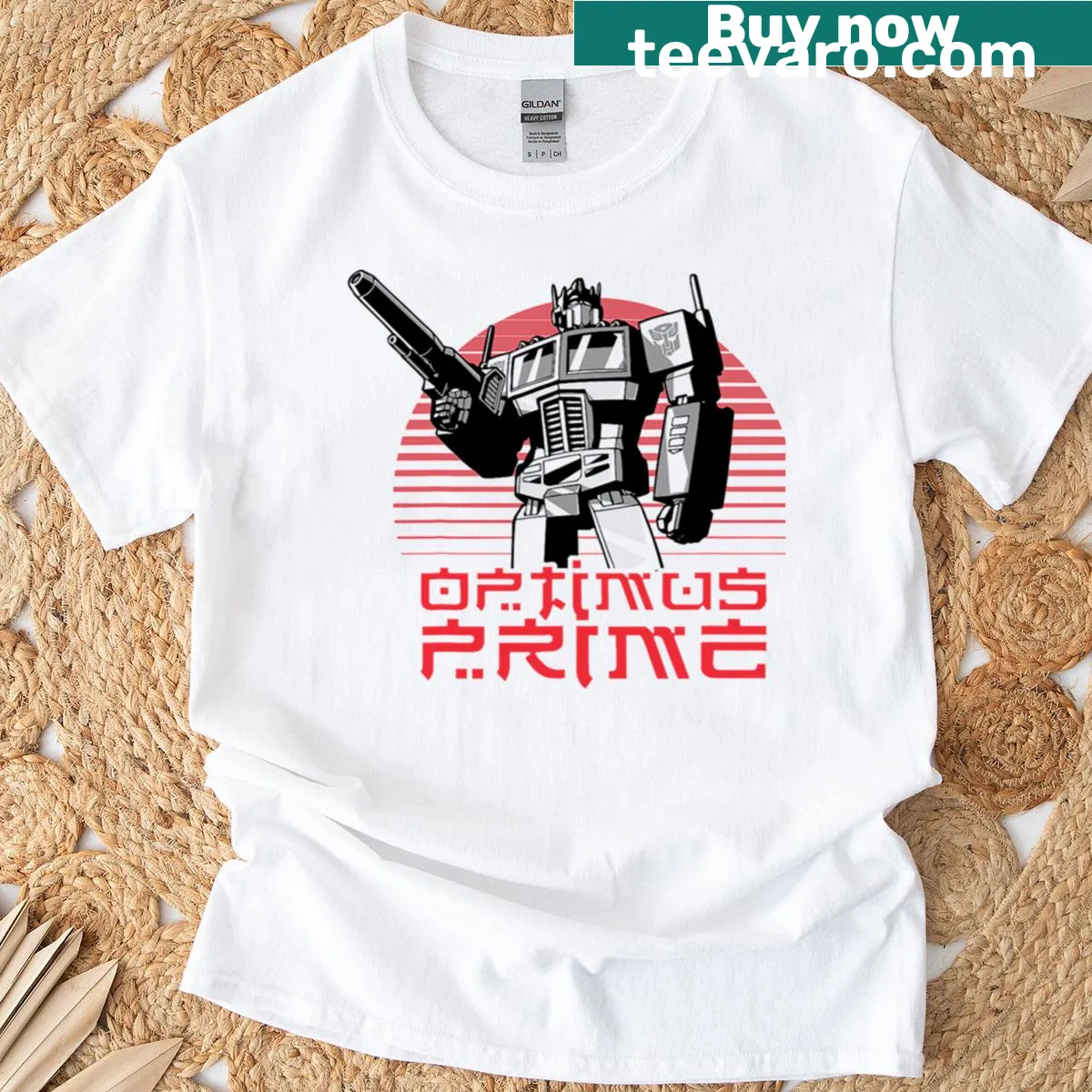 Funny T-shirt with retro robot characters from 90s cartoons — on a men's t-shirt