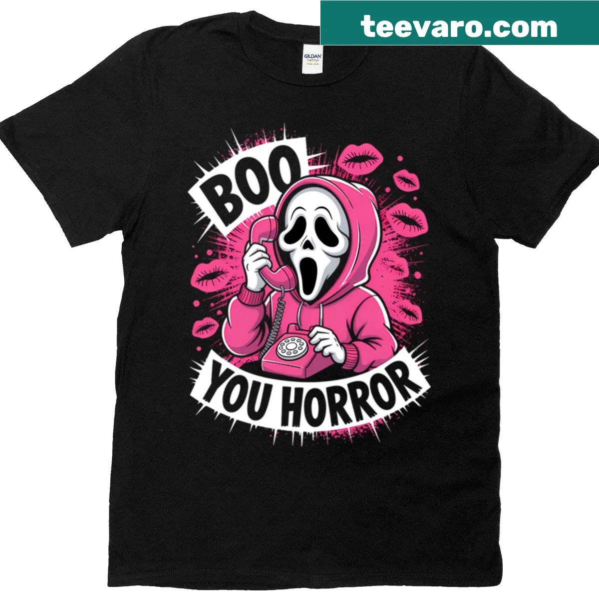 Funny typography highlighting horror movie themes on a T-shirt — on a men's t-shirt
