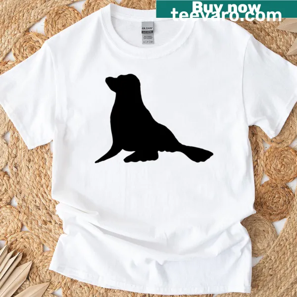 Elegant seal silhouette illustration on a T-shirt