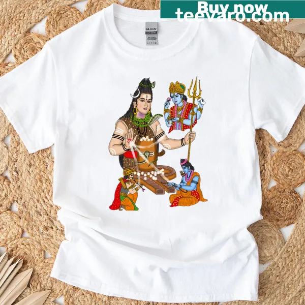 Digital painting of Lord Shiva on a spiritual T-shirt