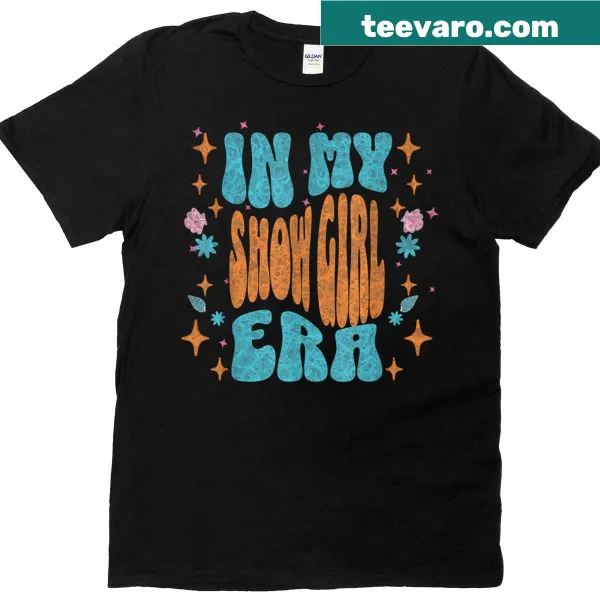 Groovy T-shirt celebrating showgirl life with playful graphics