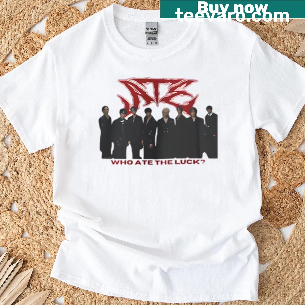 T-shirt featuring the tracklist for Stray Kids' album in a playful design — on a men's t-shirt