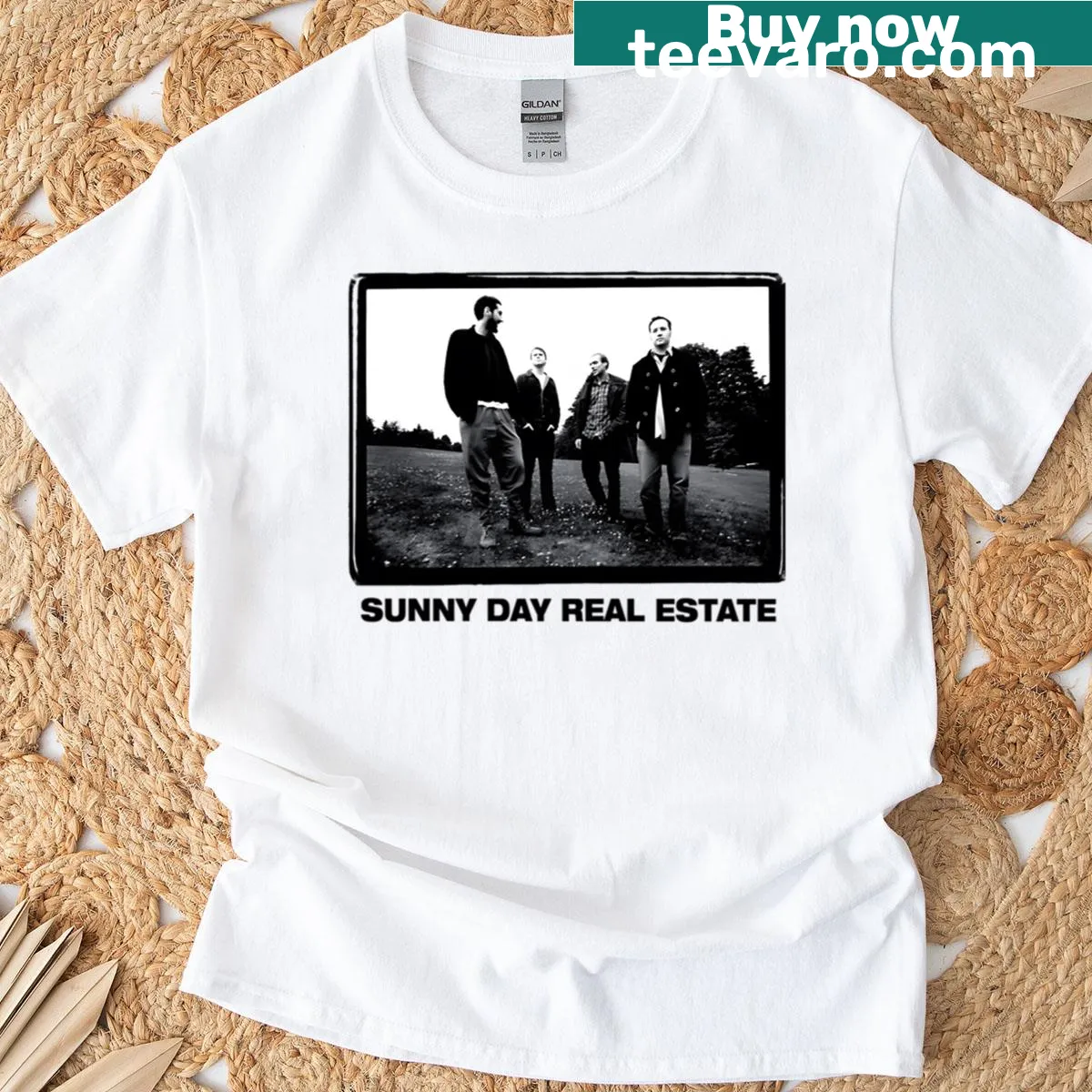 T-shirt honoring the band Sunny Day Real Estate — on a men's t-shirt