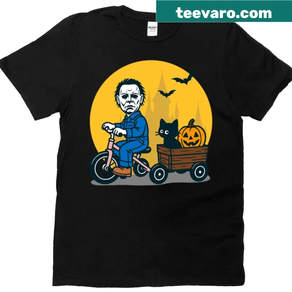 Halloween party t-shirt featuring a pet in costume