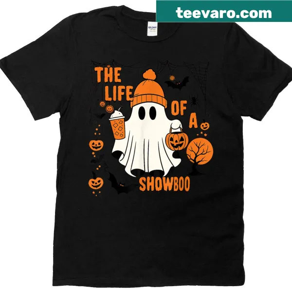 Cute Halloween tee for girls featuring Showboo in costume