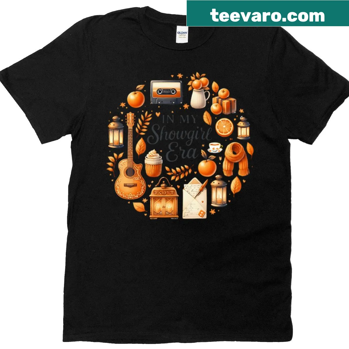 Vintage-style T-shirt celebrating the life of a showgirl — on a men's t-shirt