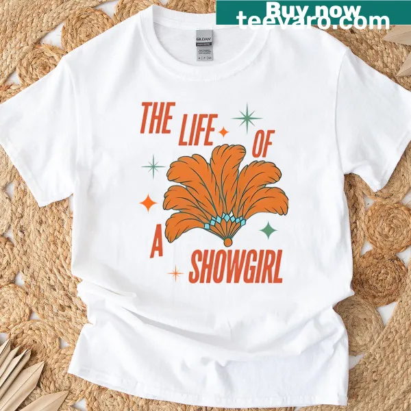 Vintage-style t-shirt celebrating the life of a showgirl