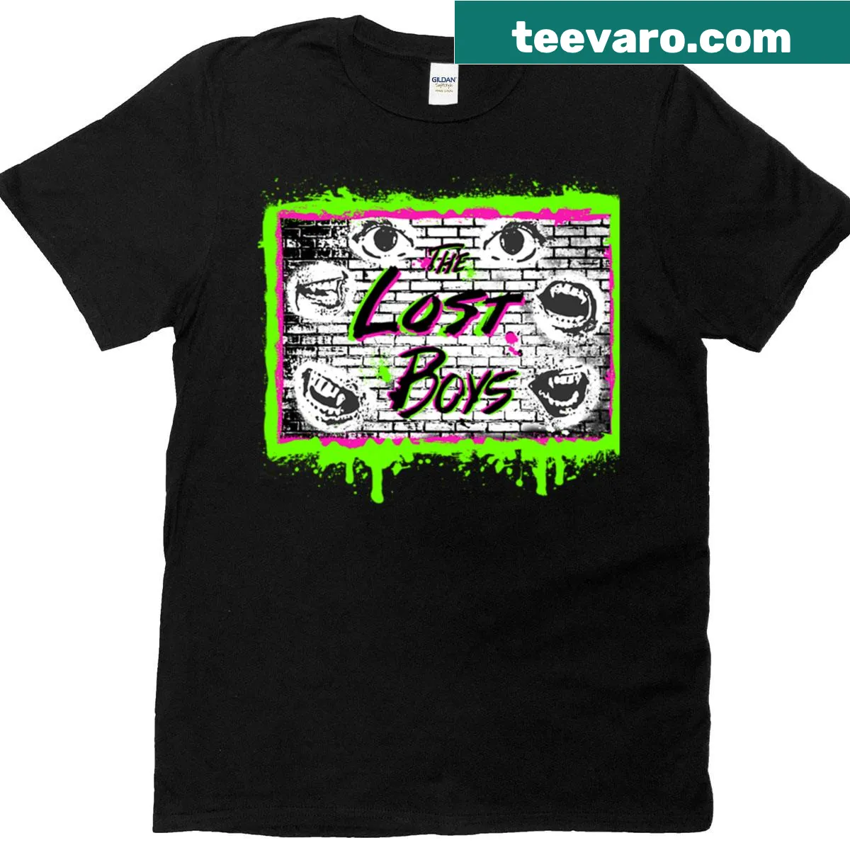 Graphic t-shirt inspired by the classic film The Lost Boys — on a men's t-shirt