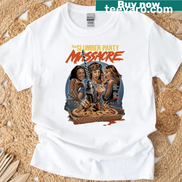 Illustrative graphic from The Slumber Party Massacre on T-shirt