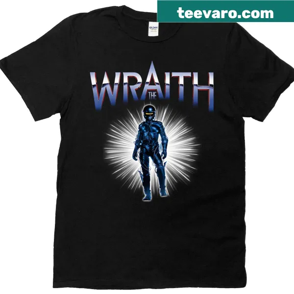 Illustrative T-shirt dedicated to The Wraith movie with bold graphics.