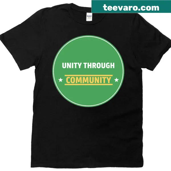 Emblem t-shirt representing unity and community in green