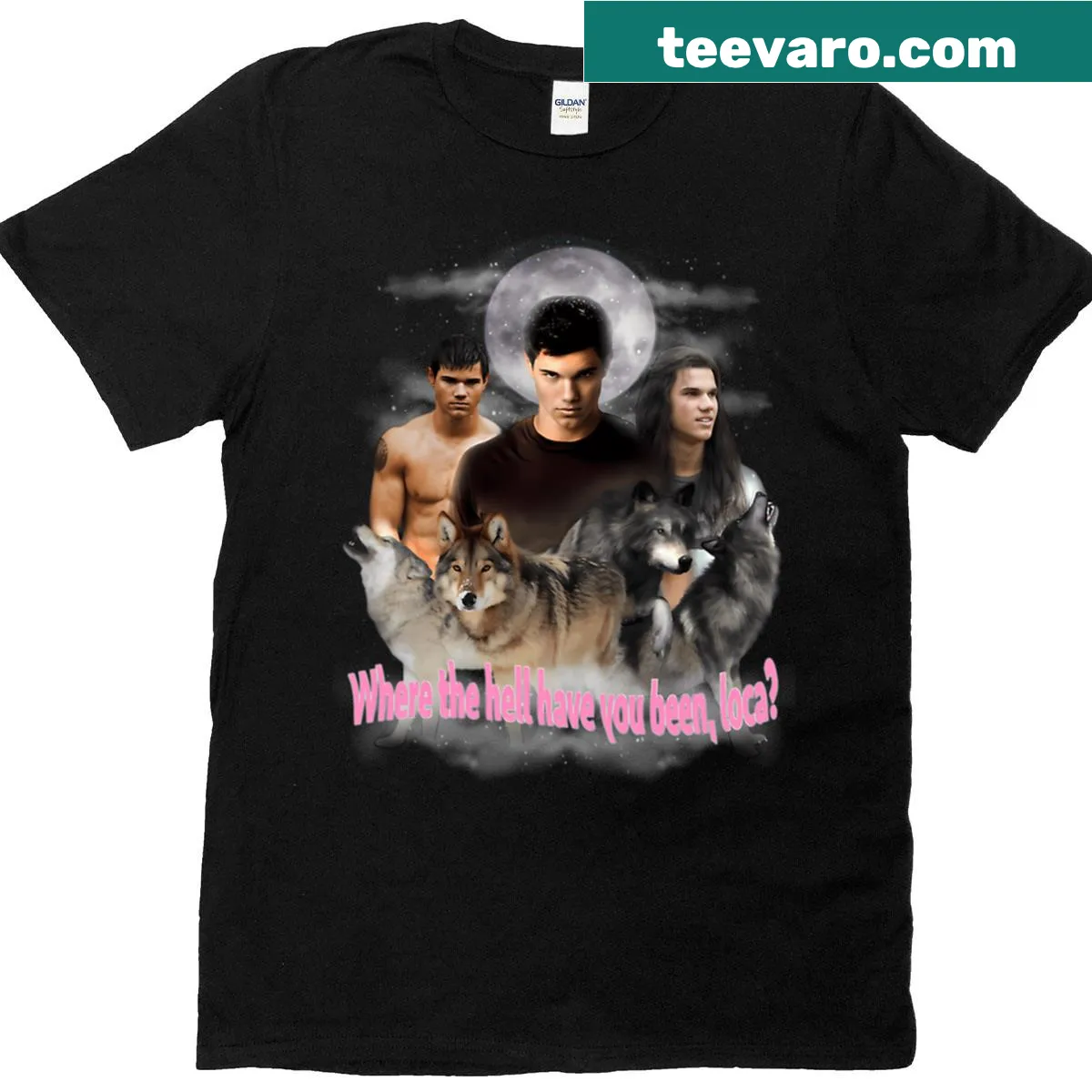 T-shirt featuring vintage vampire and romance movie design — on a men's t-shirt