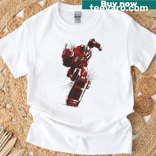 Retro T-shirt featuring a funny cartoon robot design from the 90s