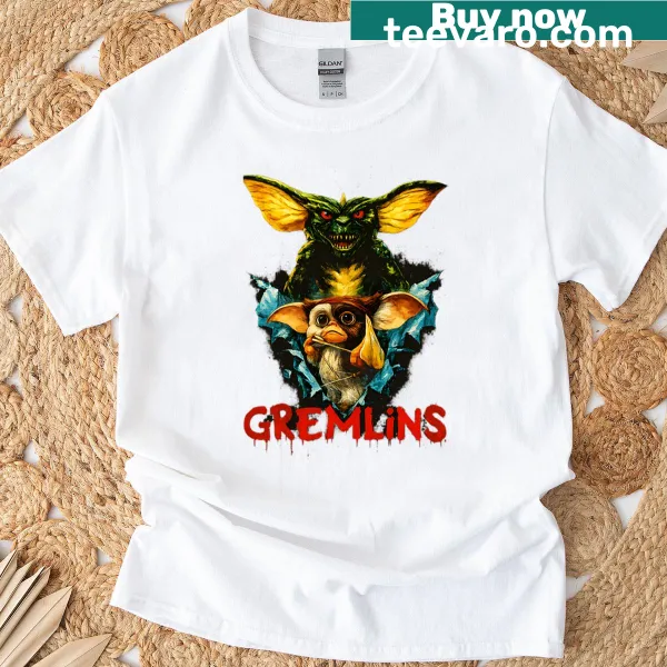 Vintage distressed tee featuring a humorous horror theme with a Christmas twist.