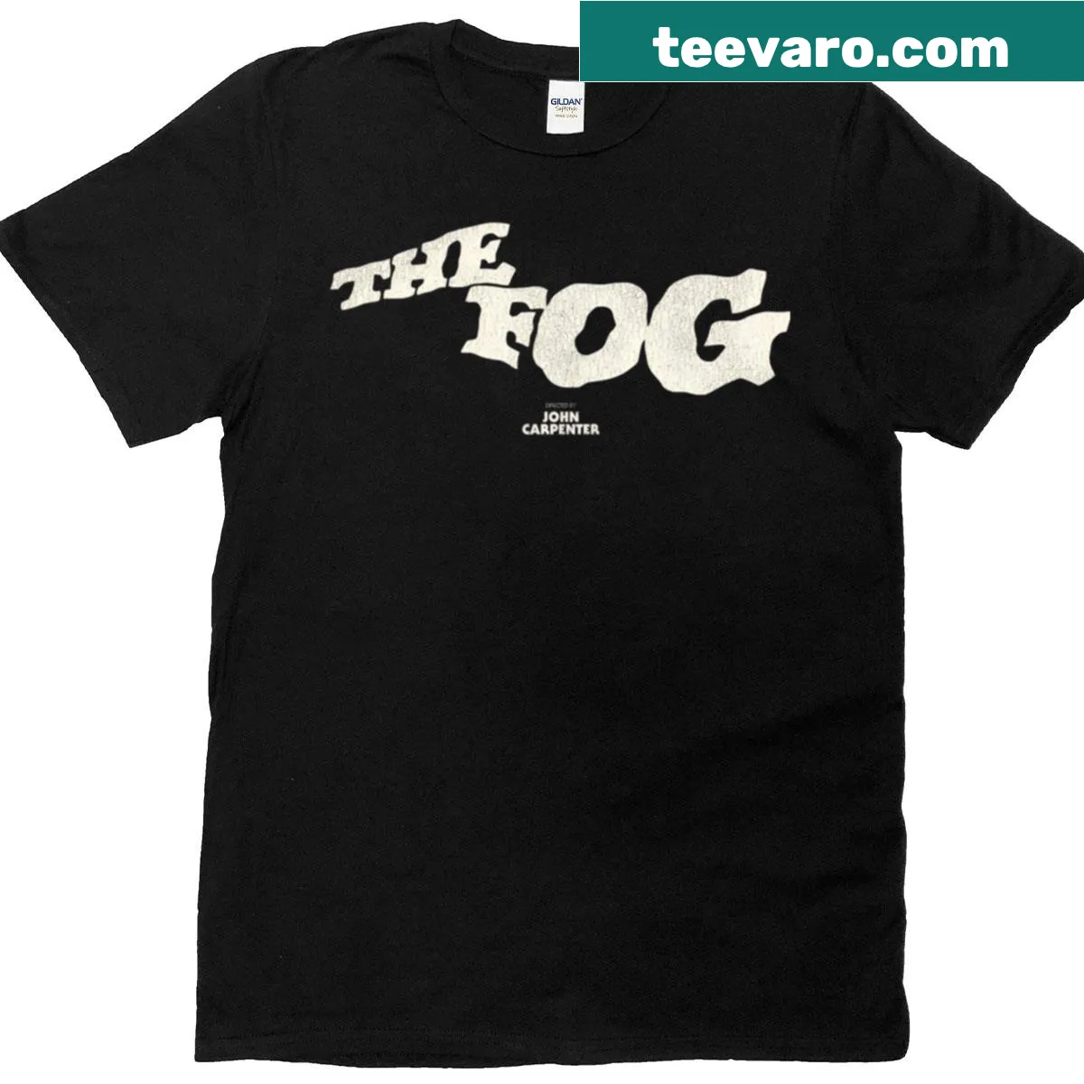 Vintage T-shirt featuring horror movie graphics from the 80s and 90s. — on a men's t-shirt