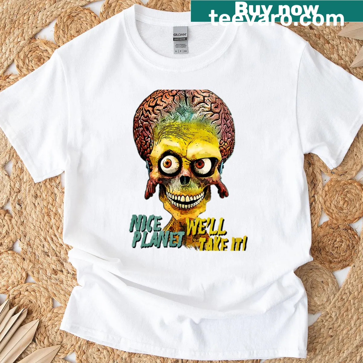 Vintage logo T-shirt showcasing classic horror movie design for Halloween. — on a men's t-shirt