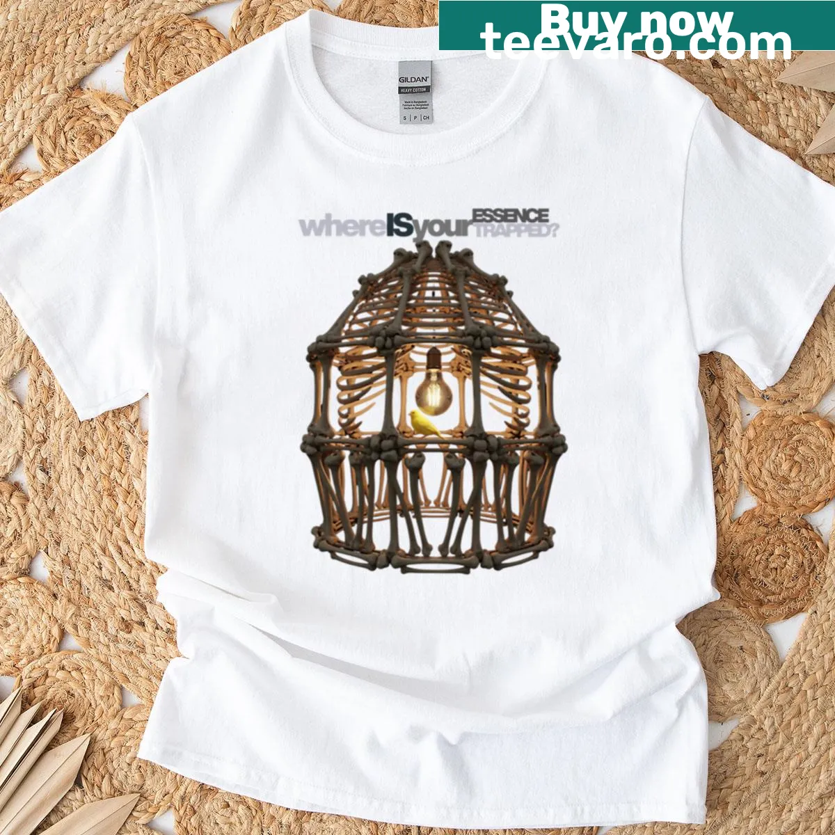 Philosophical graphic t-shirt with thought-provoking text — on a men's t-shirt