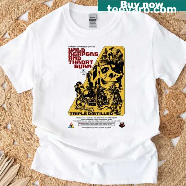 Bold t-shirt showcasing Wild Reapers and a throatburn illustration.
