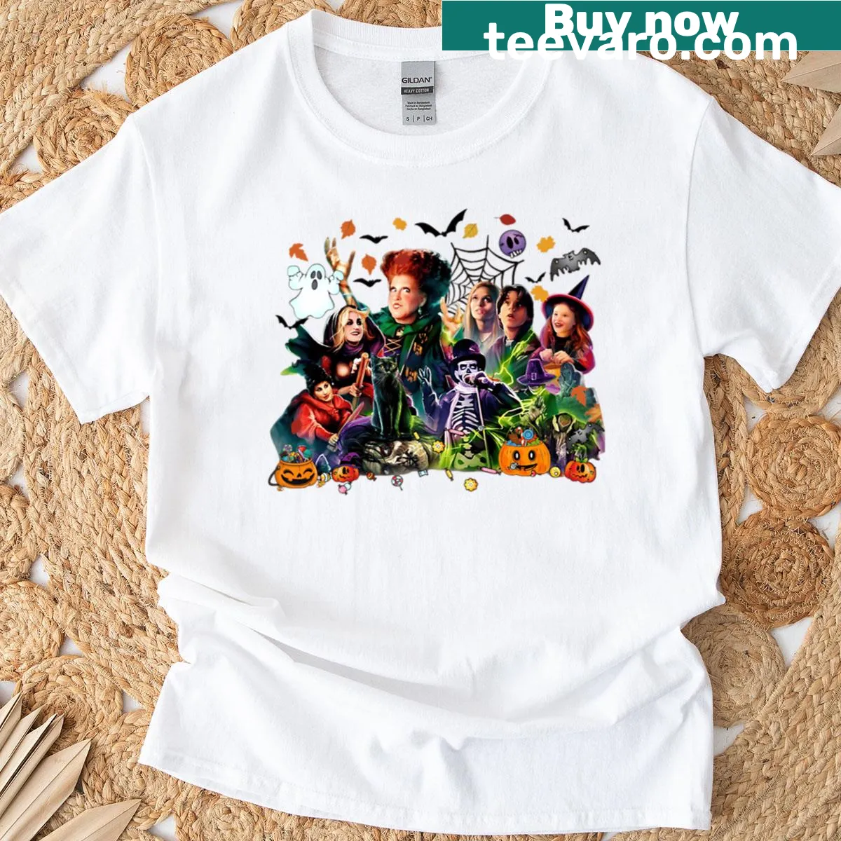 Retro Halloween t-shirt inspired by 80s and 90s magic movies — on a men's t-shirt