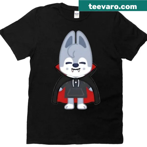 Edgy Halloween t-shirt featuring Wolfchan as a vampire