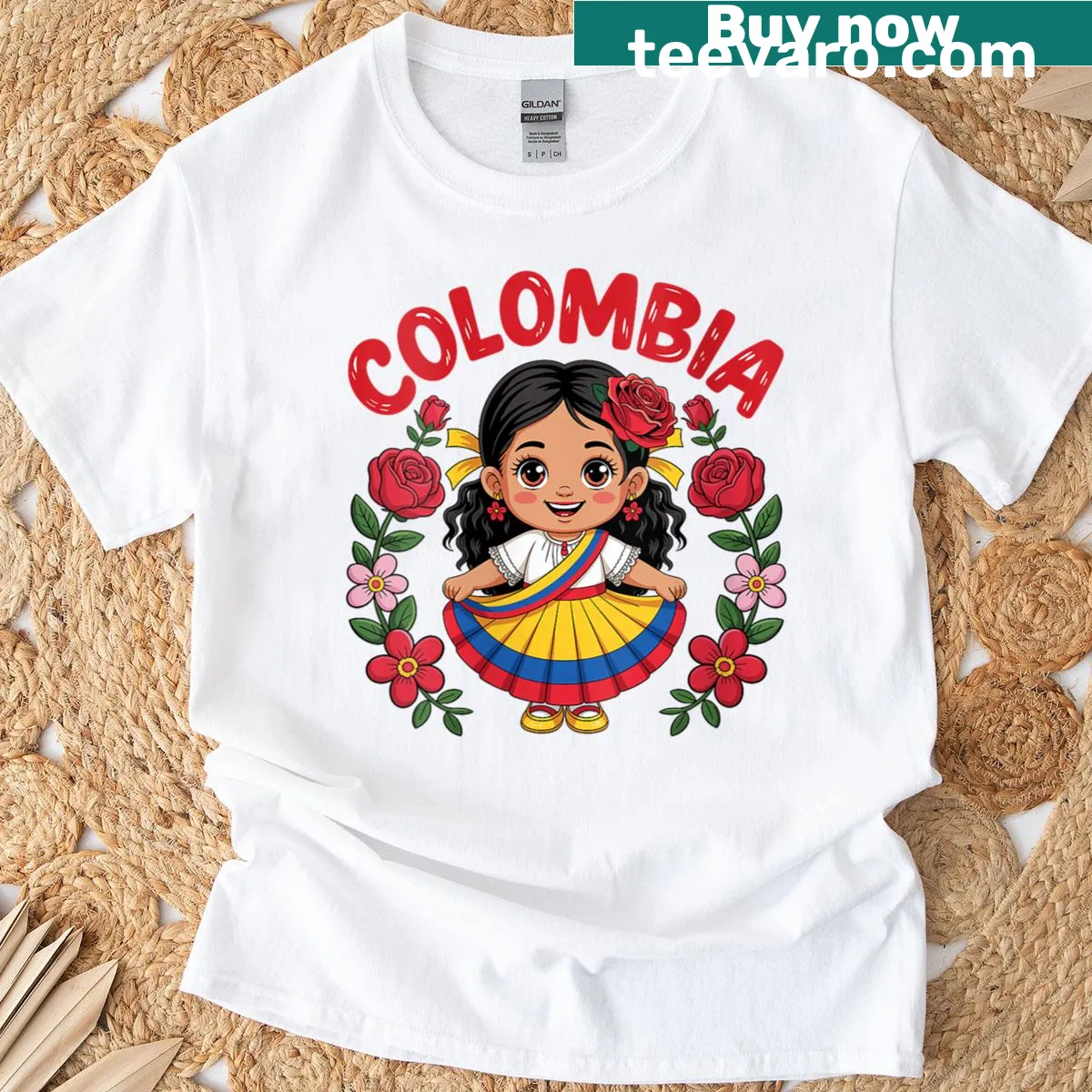 Colombian pride graphic T-shirt for girls — on a men's t-shirt