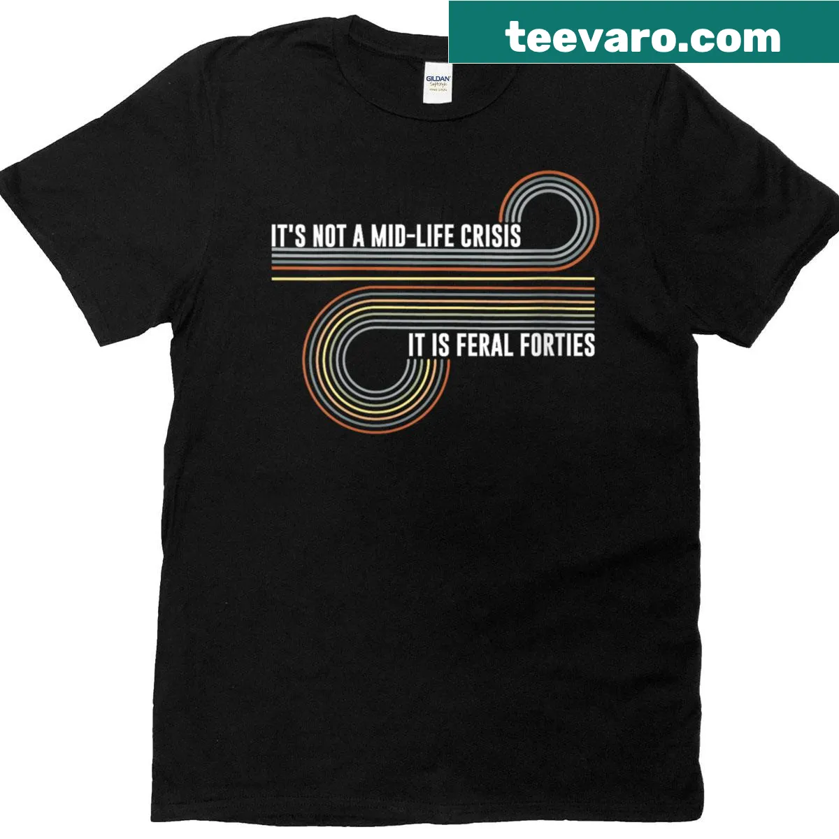 Vintage distressed T-shirt with humorous slogan for women in their forties — on a men's t-shirt