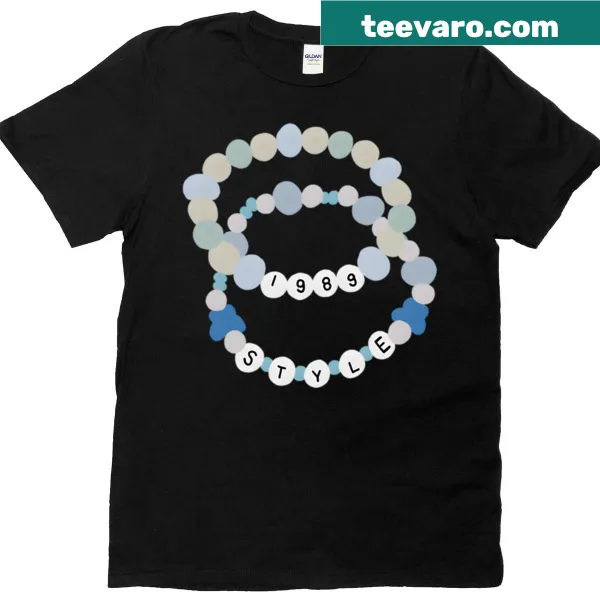 Illustration of colorful friendship bracelets on a kids' T-shirt.