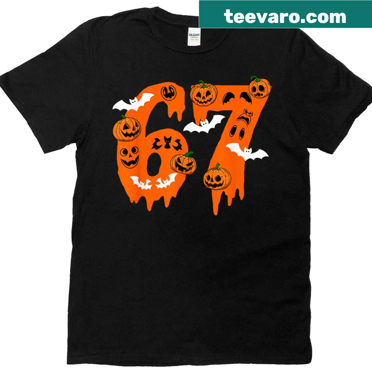 Funny skeleton design with numbers six and seven on a children's t-shirt — on a men's t-shirt