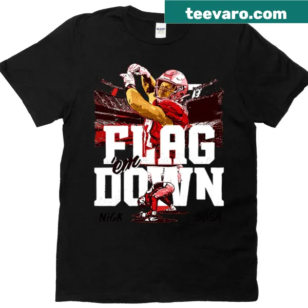 Illustration of a defensive end player in football T-shirt