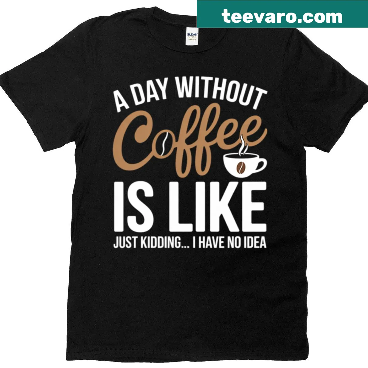 Funny coffee lover T-shirt with a humorous saying — on a men's t-shirt