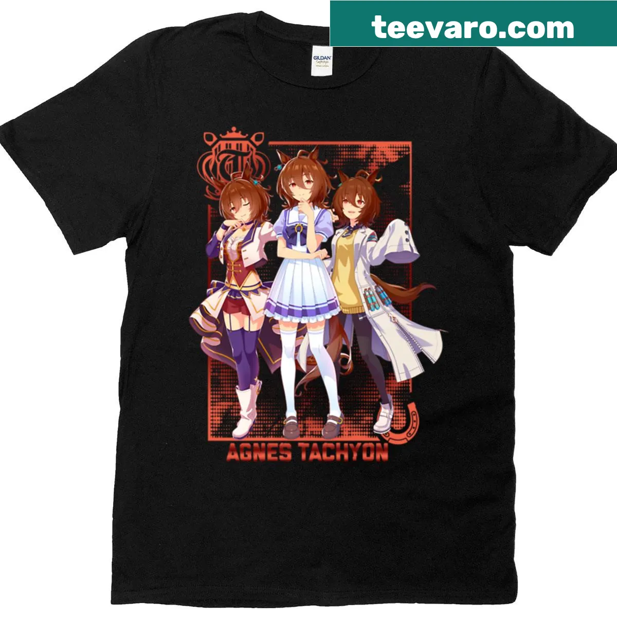 Uma Musume T-shirt featuring Agnes Tachyon in a charming illustration — on a men's t-shirt