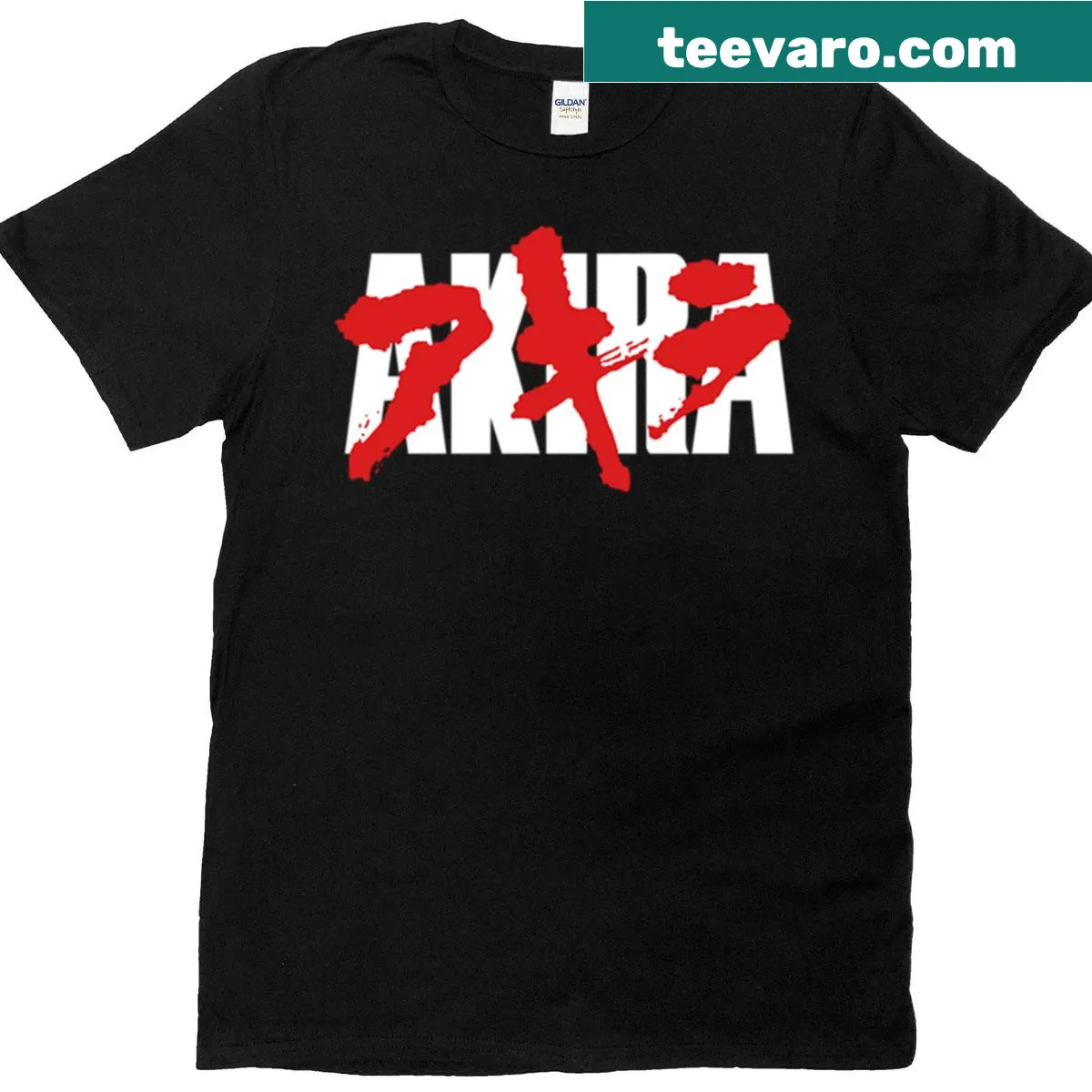Classic Akira logo design on a t-shirt — on a men's t-shirt