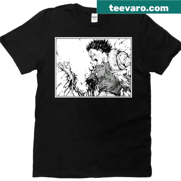 Tetsuo from Akira illustrated on a T-shirt