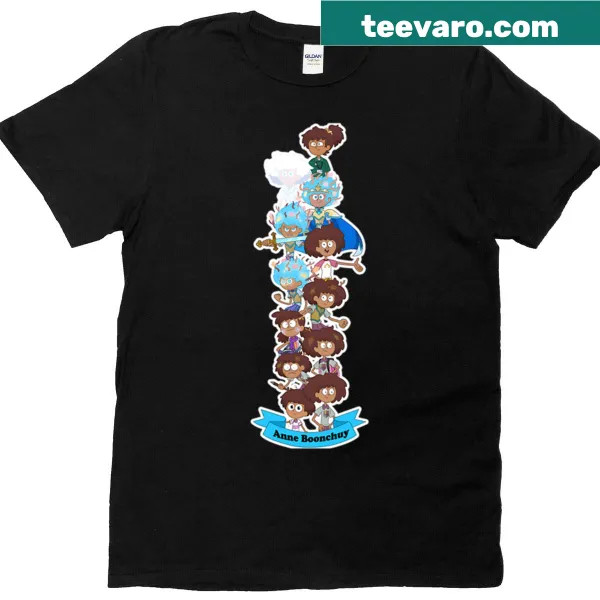 Graphic T-shirt featuring the evolution of Anne Boonchuy from Amphibia