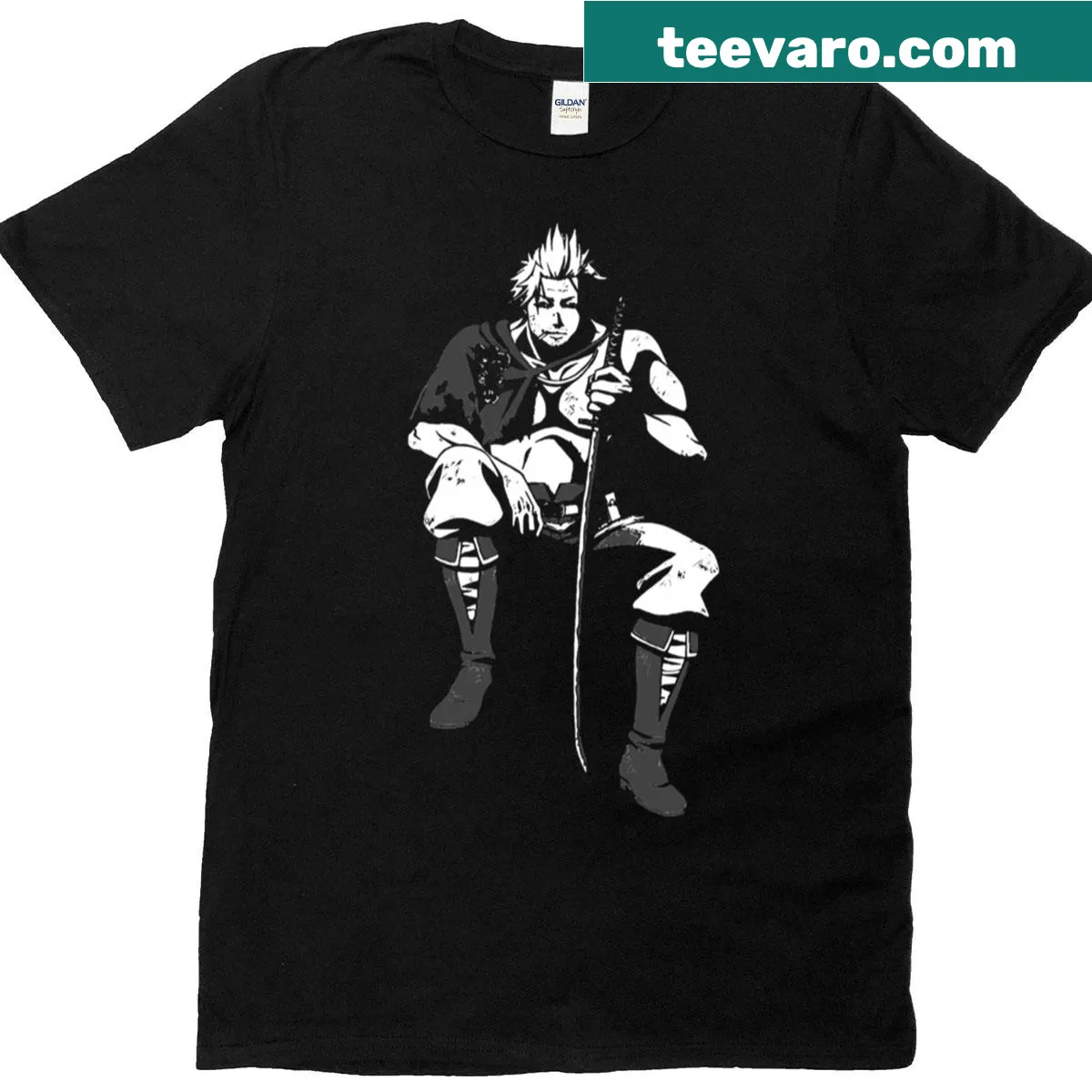 Graphic of Yami Sukehiro from Anime Badasses on a T-shirt. — on a men's t-shirt