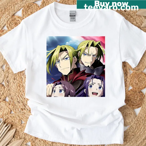 Anime heroes illustrated t-shirt featuring dynamic character poses