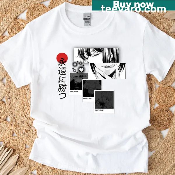 Japanese culture-inspired anime graphic on a t-shirt