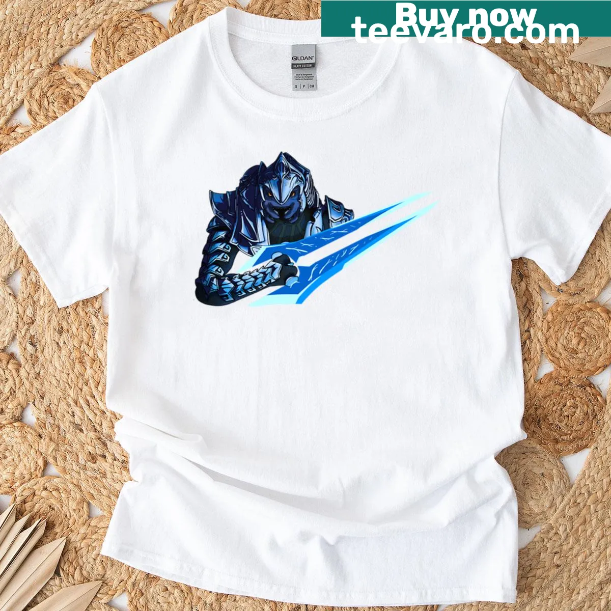 Minimalist Arbiter silhouette graphic T-shirt — on a men's t-shirt
