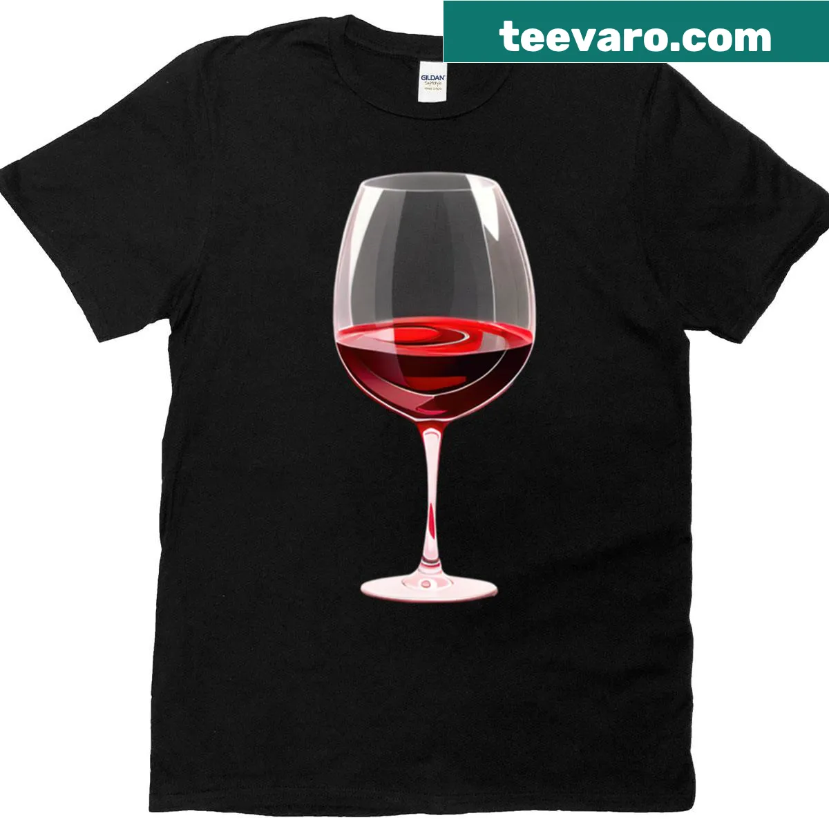 Illustration of a swirling wine glass on a T-shirt. — on a men's t-shirt