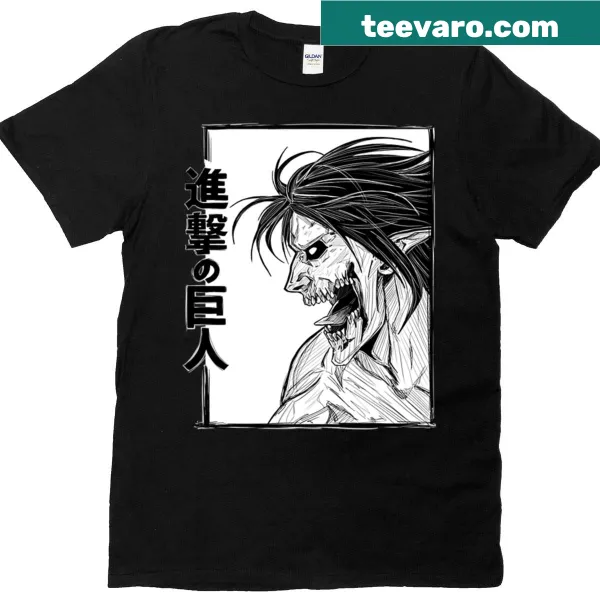 T-shirt featuring bold design inspired by Attack on Titan