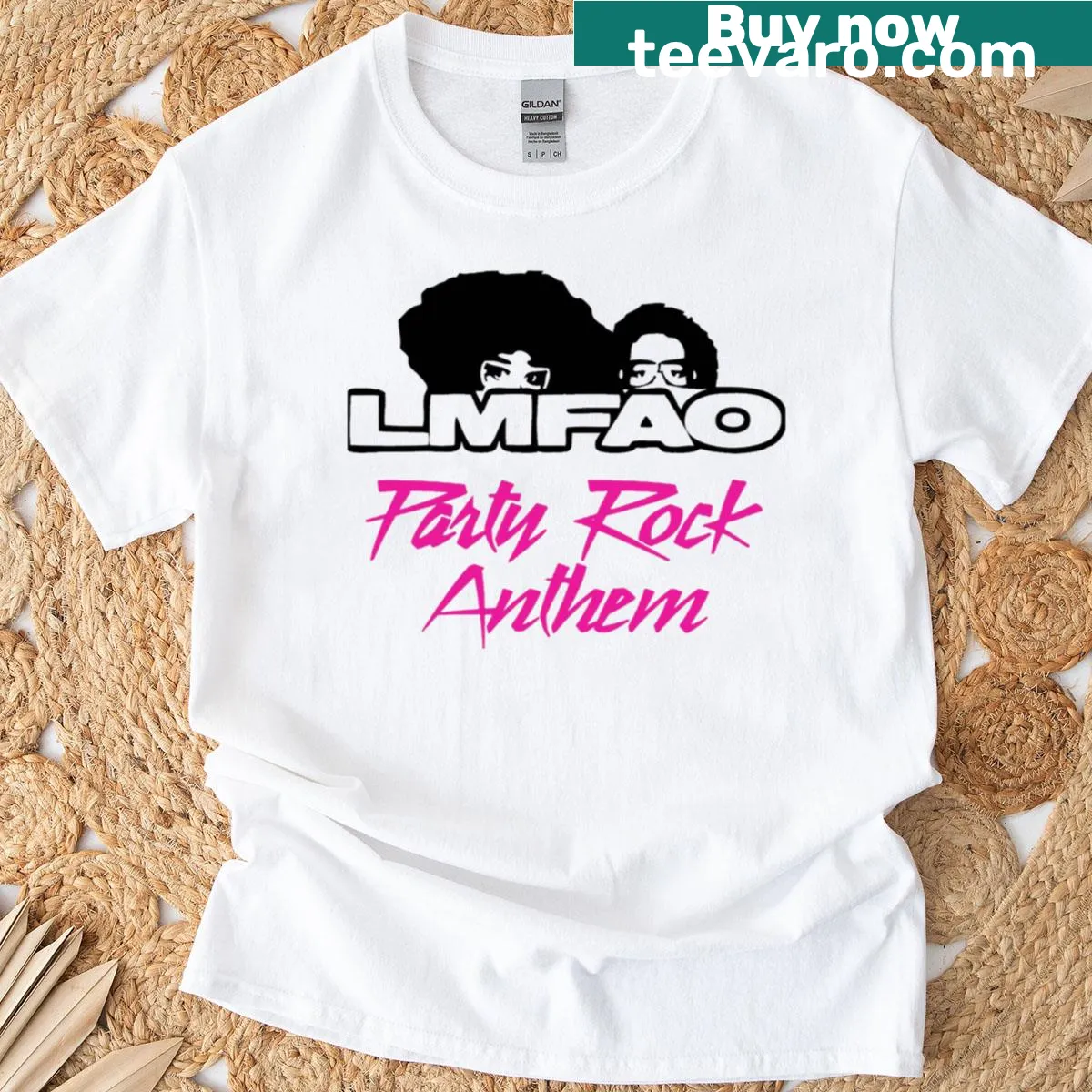 LMFAO logo graphic T-shirt with fun typography — on a men's t-shirt