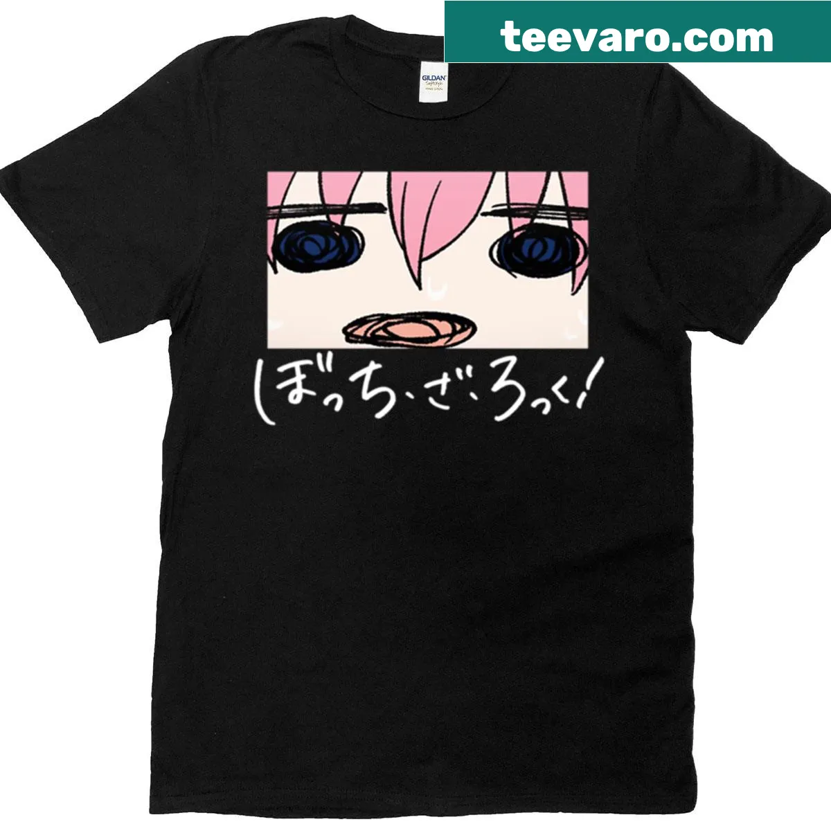 Hitori Gotoh doodle design from Bocchi The Rock on T-shirt — on a men's t-shirt
