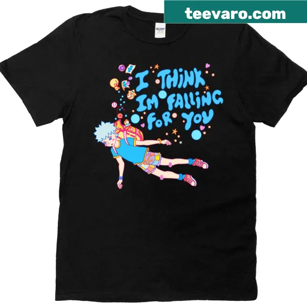Minimalist t-shirt design featuring a boy falling in an abstract style