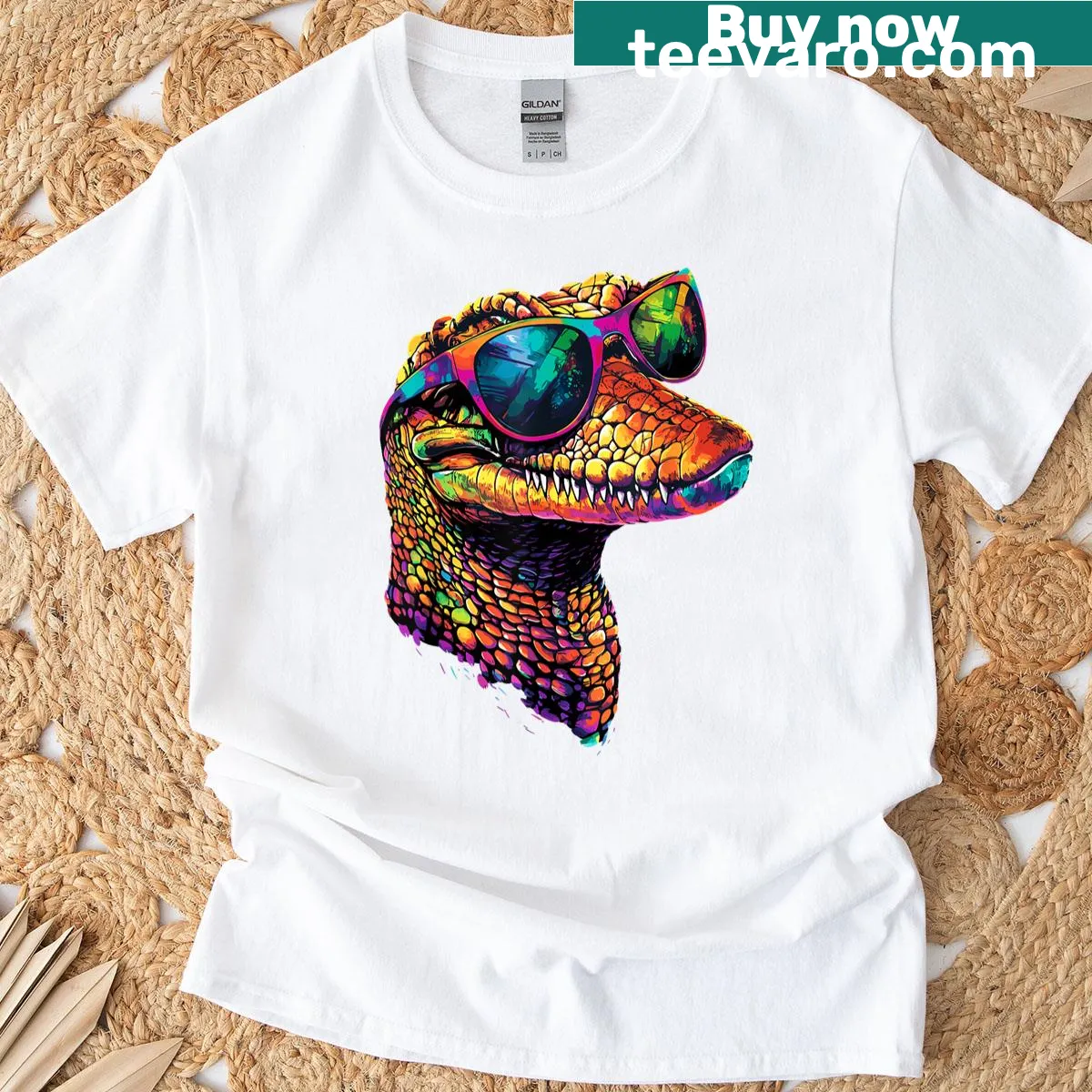Cute illustration of caimans on a t-shirt — on a men's t-shirt